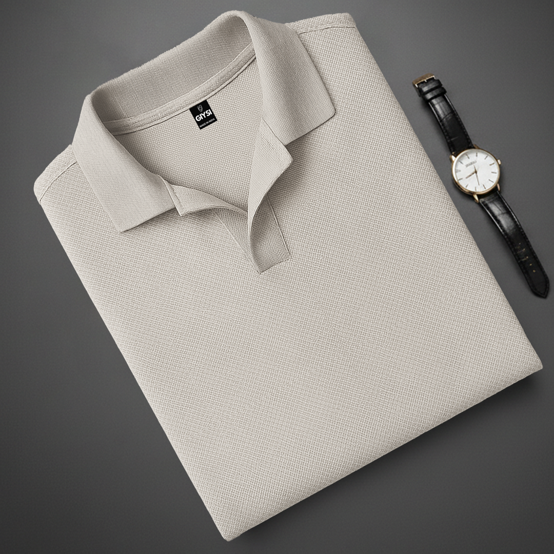 Textured Beige Polo T-shirt