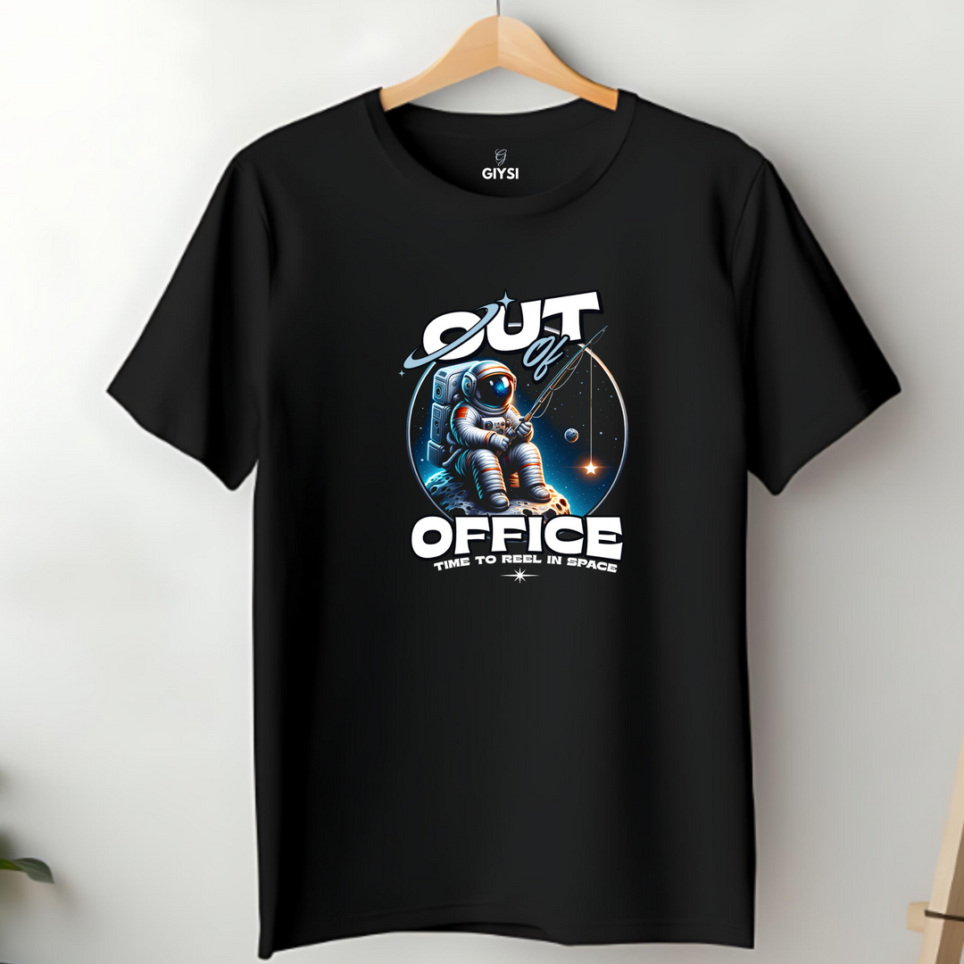 Black OOF Printed Round Neck Cotton T-shirt