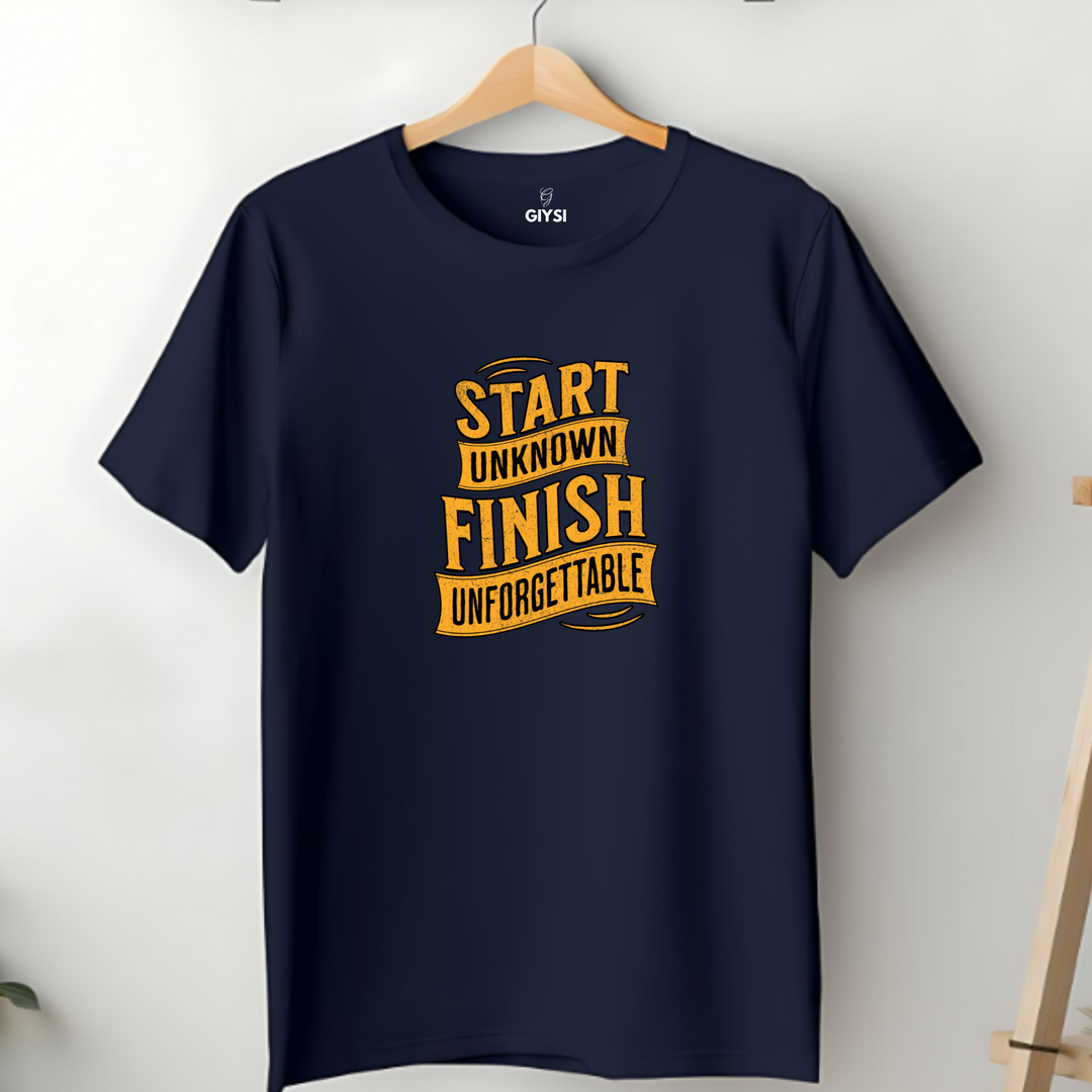 Navy SUFU Printed Round Neck Cotton T-shirt