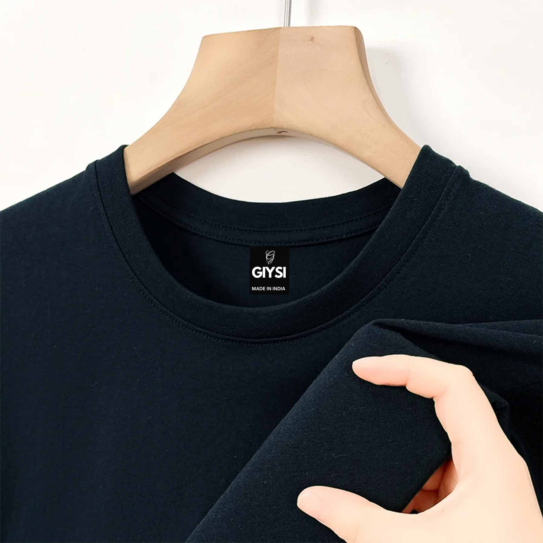 Navy Blue Round Neck T-shirts
– GIYSI