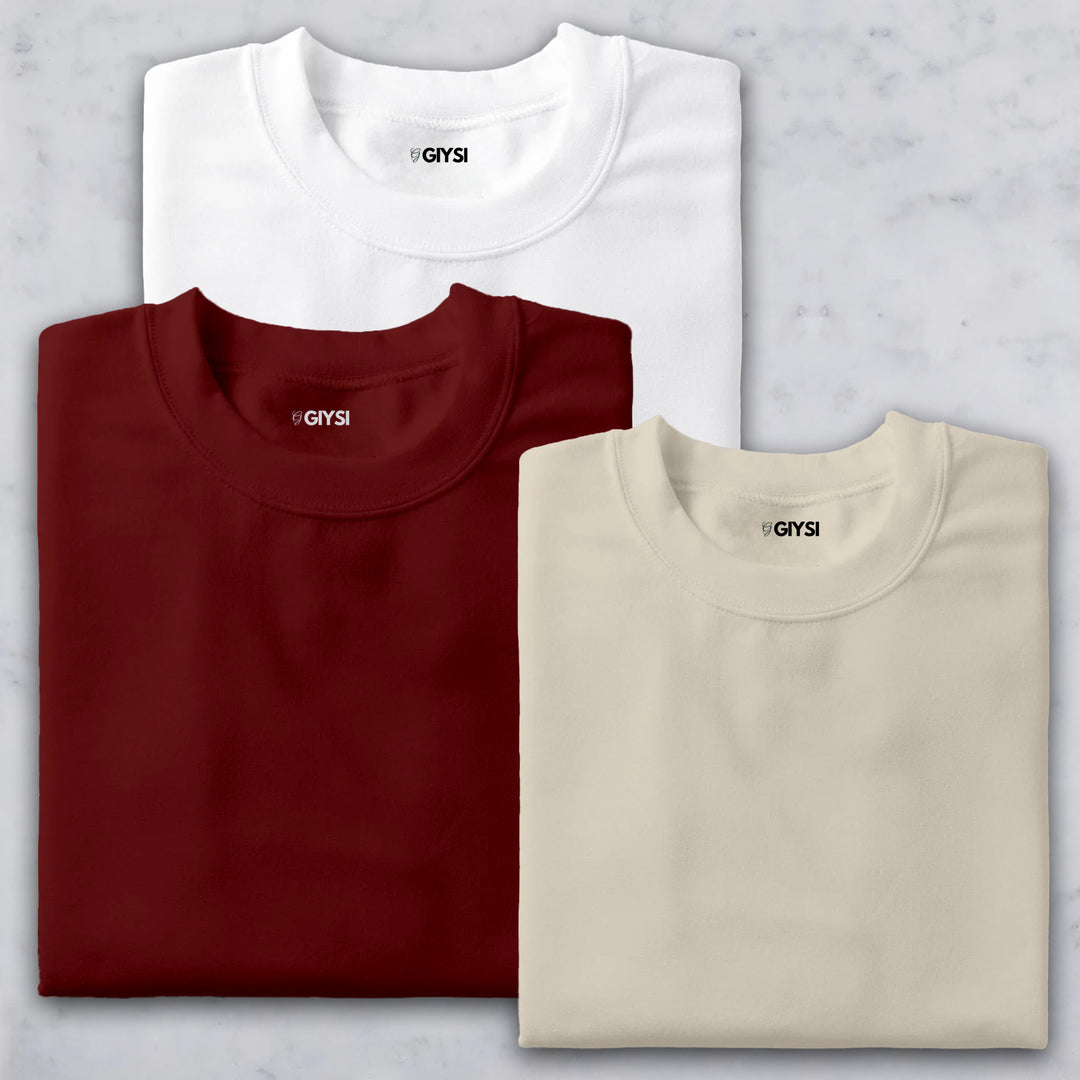 Combo Pack Round Neck T-shirts (Pack of 3)