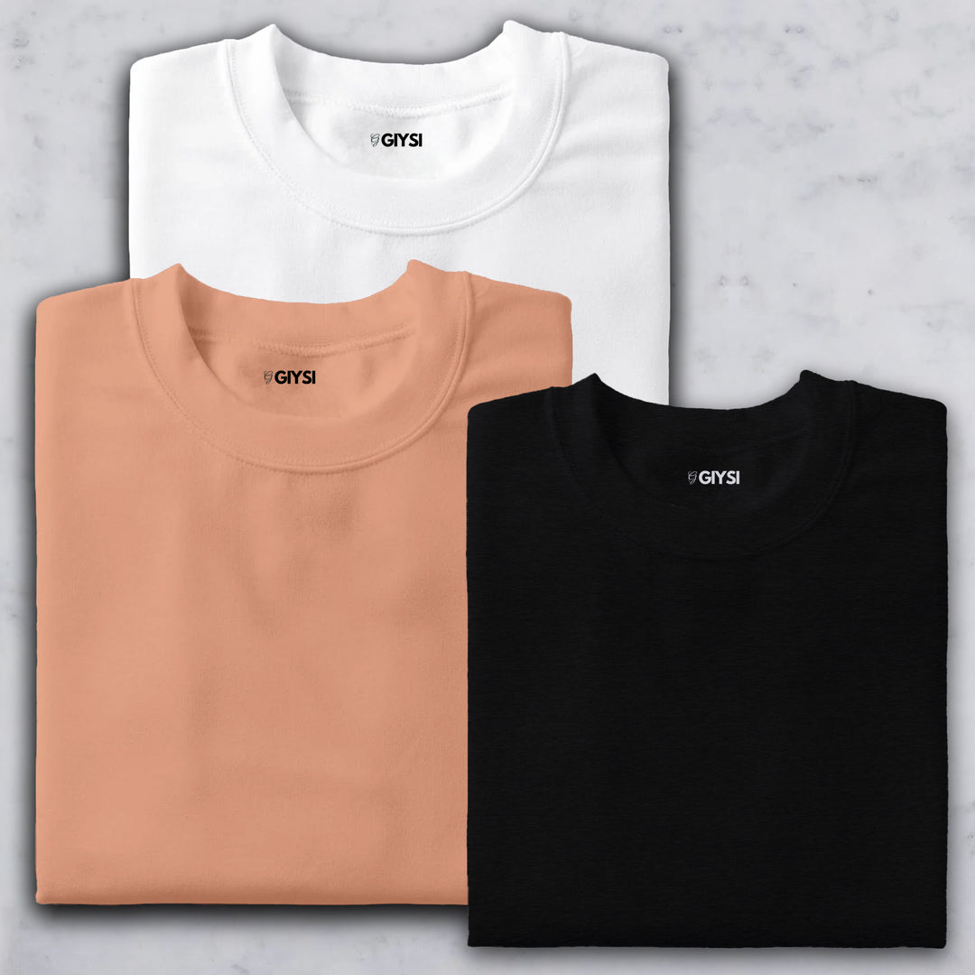 Combo Pack Round Neck T-shirts (Pack of 3)