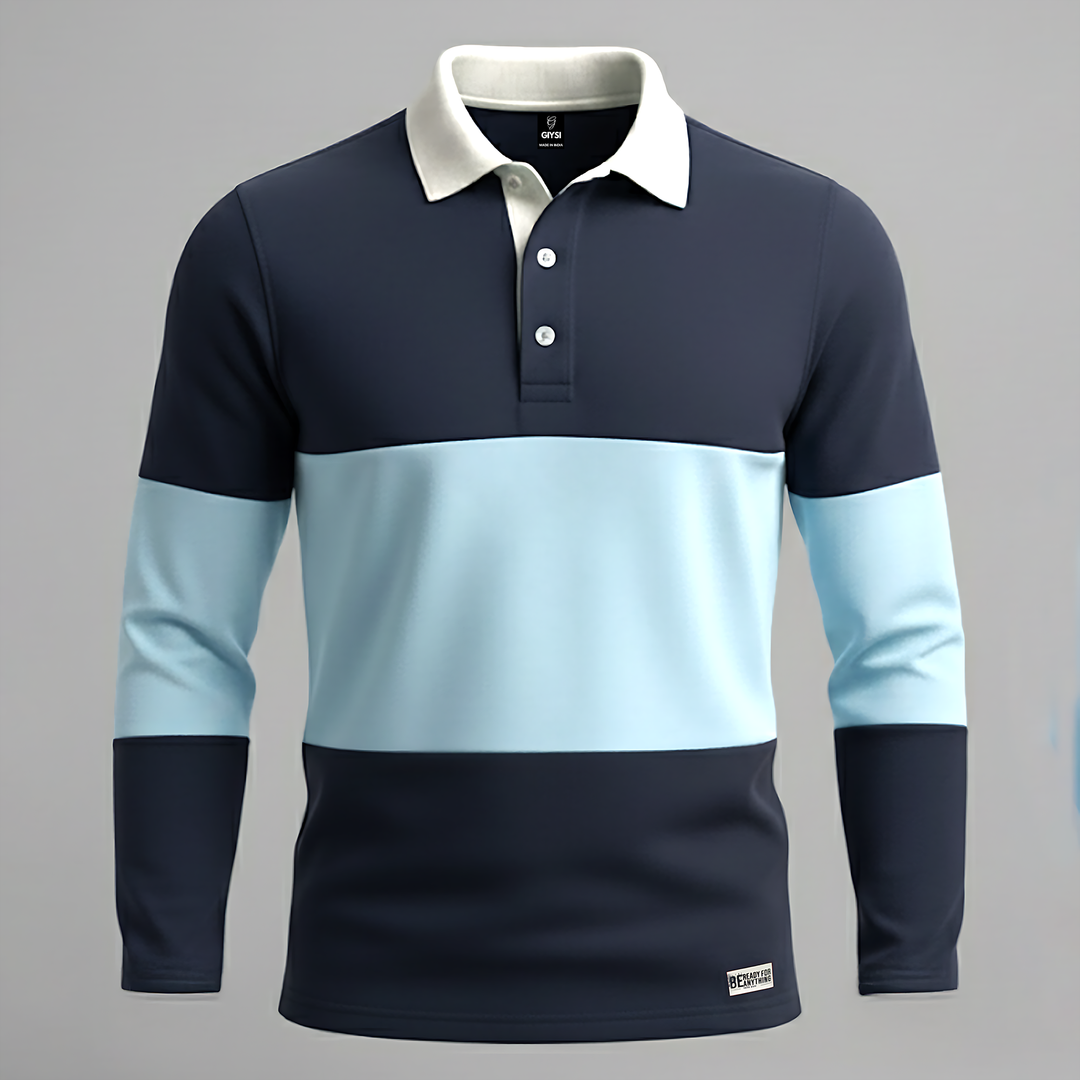 Full sleeves Color Block Collar T-shirts