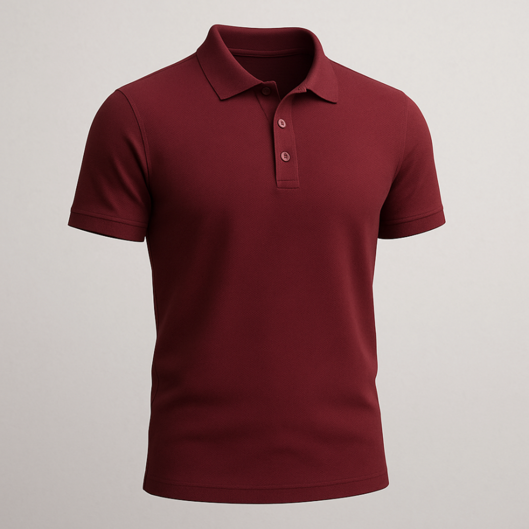 Maroon Cotton Polo T-shirt