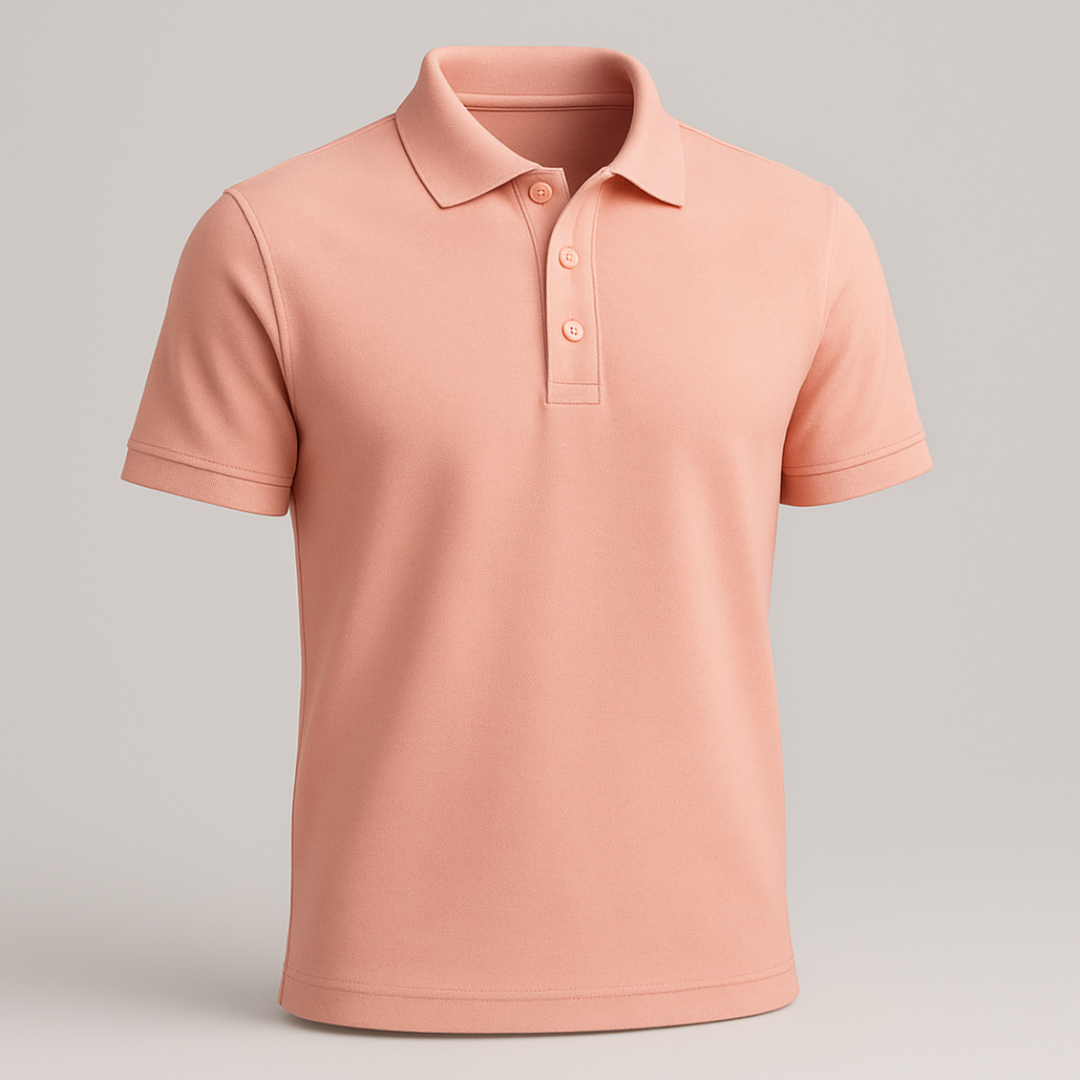 Peach Cotton Polo T-shirt