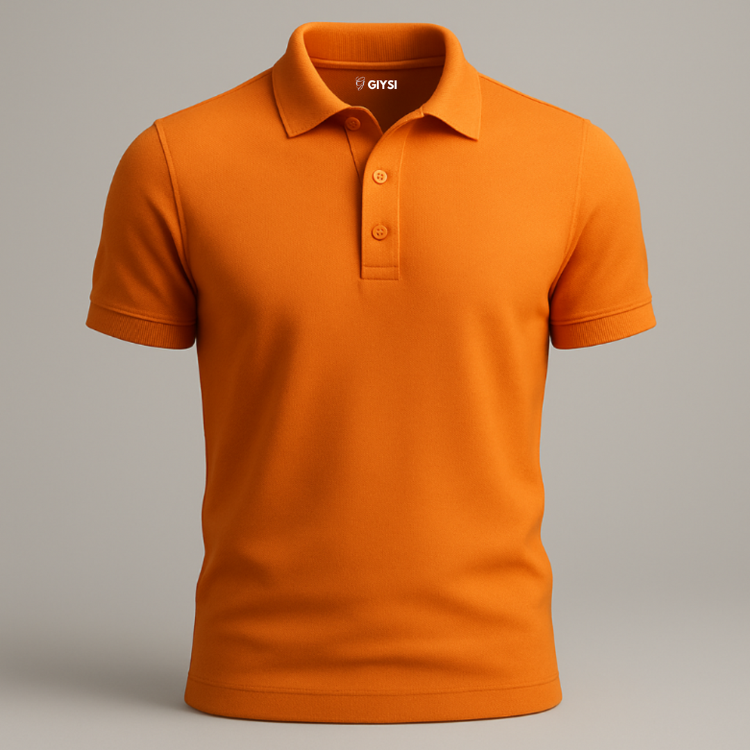 Orange Cotton Polo T-shirt
