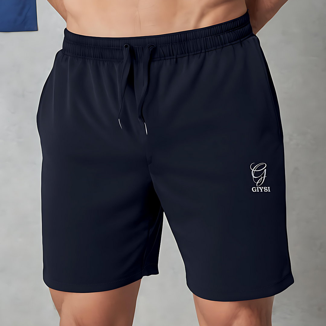 Solid Navy Shorts with Zip Pockets