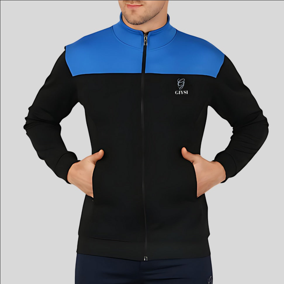 Colour block Jacket Man Jacket (Black&Blue)