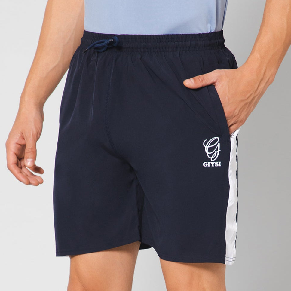Stripe Navy Shorts with Zippers