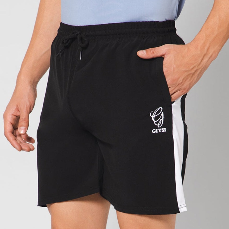 Black Shorts with White Stripes