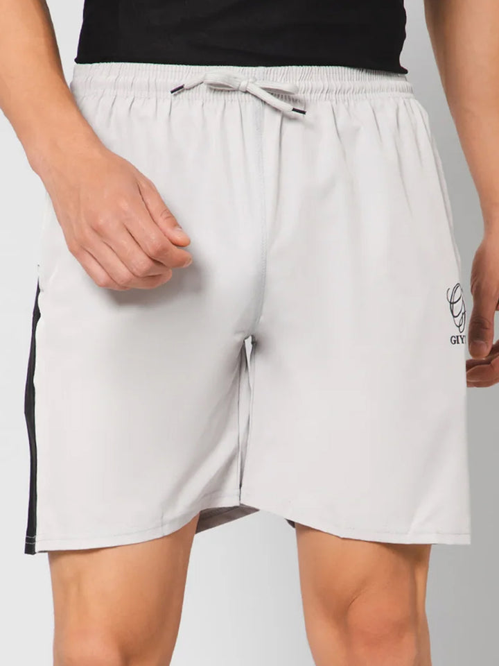 Stripe Grey Shorts with Zippers