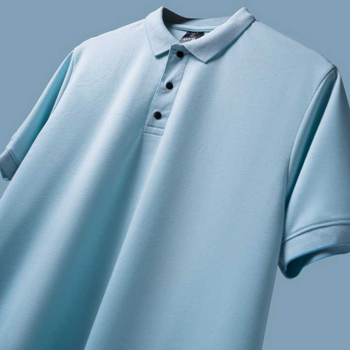 Cross Knit Sky Blue Polo T-shirt