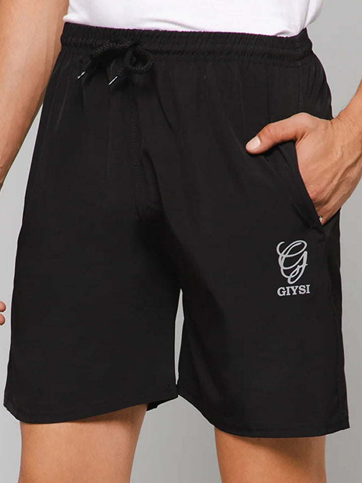 Solid Black Shorts with Zip Pockets