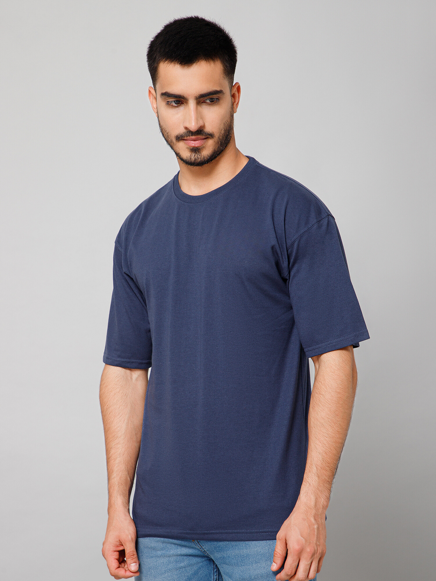 Oversized Solid Cotton T-shirt