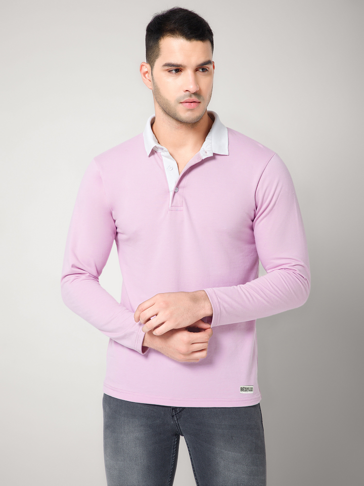 Full sleeves Mauve Collar T-shirt