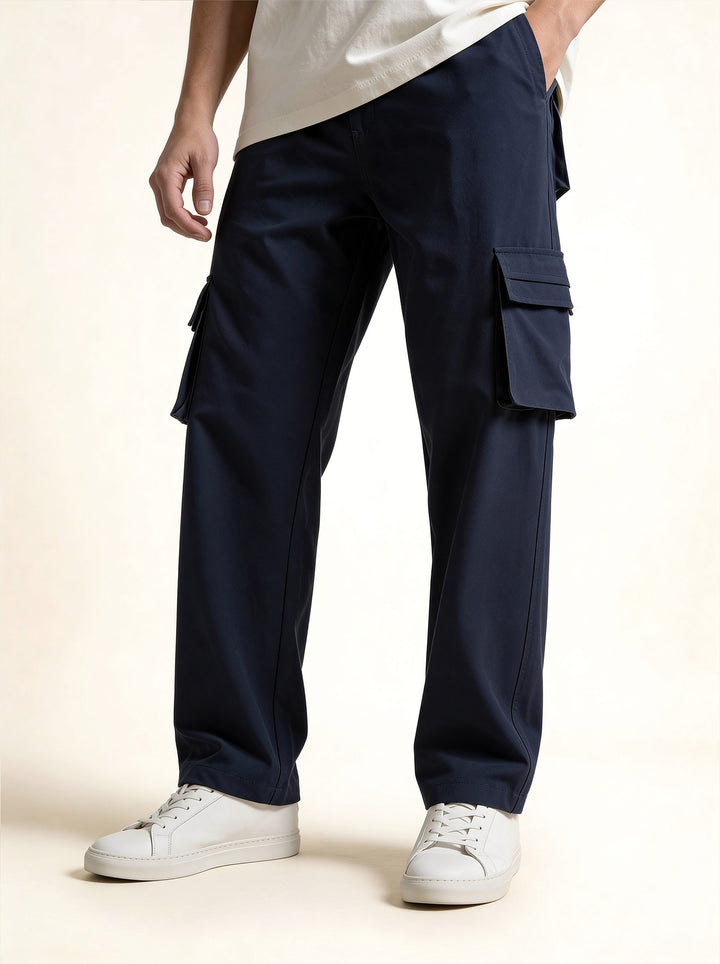 Navy Blue Oversized Cargo Pants