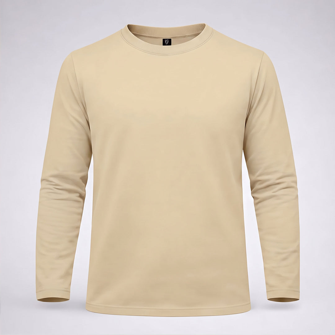 Classic Ivory Cotton Full-Sleeve T-Shirt