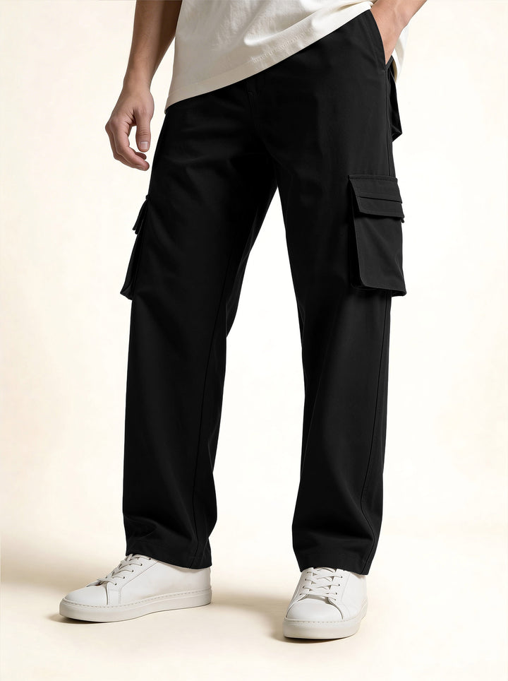 Black Oversized Cargo Pants