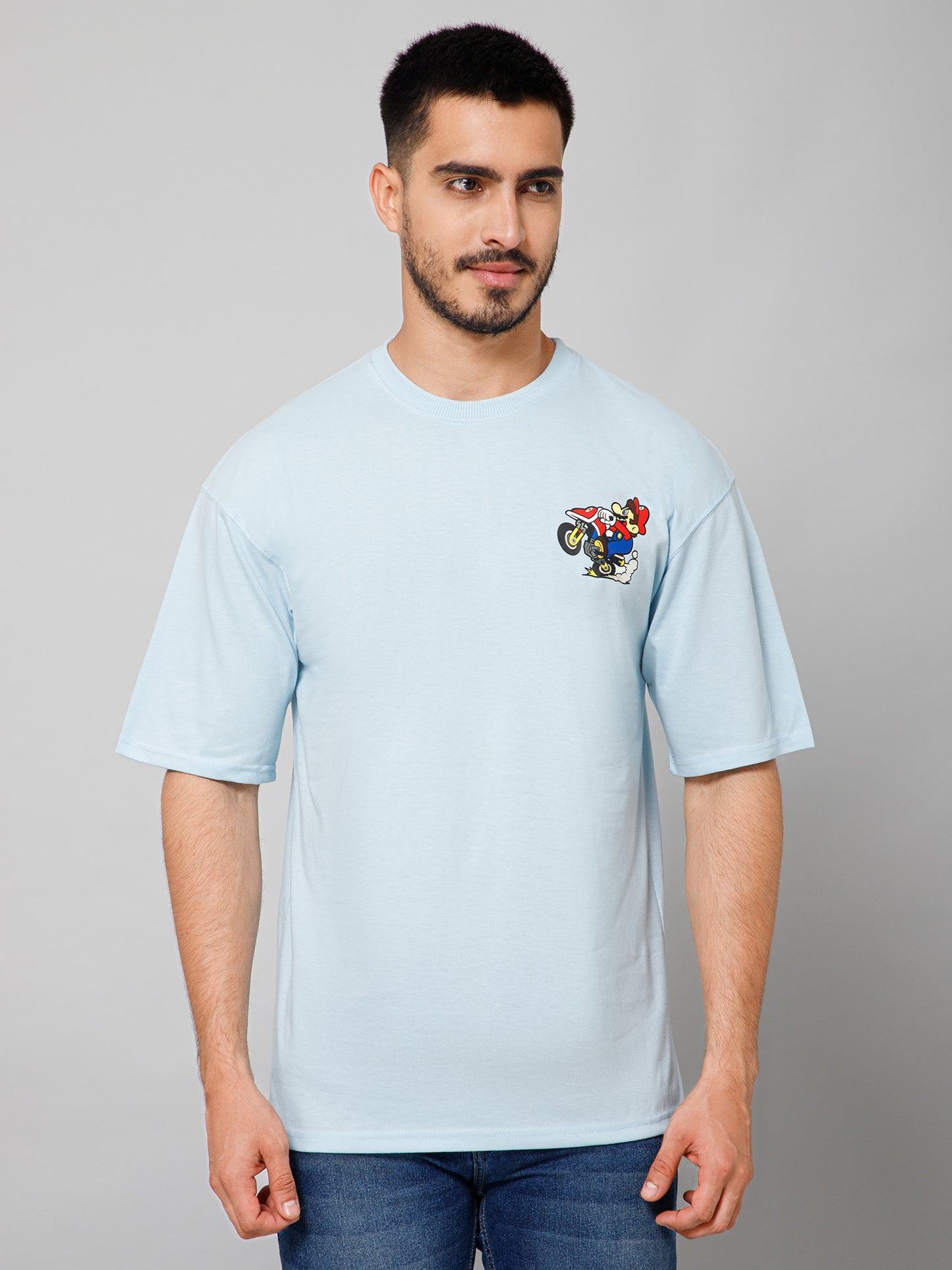 Oversized Print Sky Cotton T-shirt