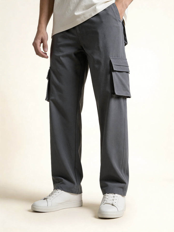 Grey Oversized Cargo Pants