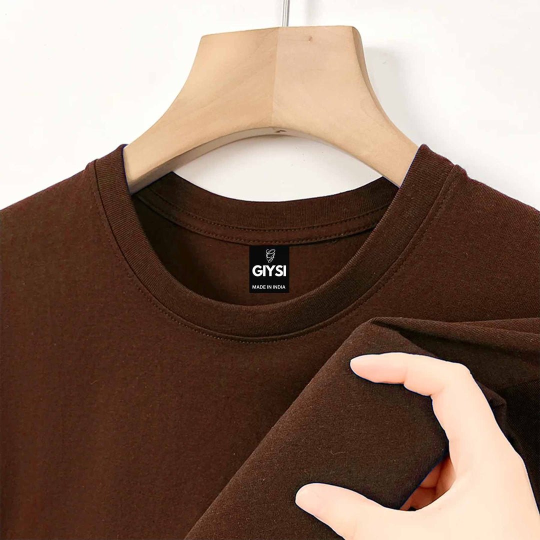 Brown Round Neck T-shirts