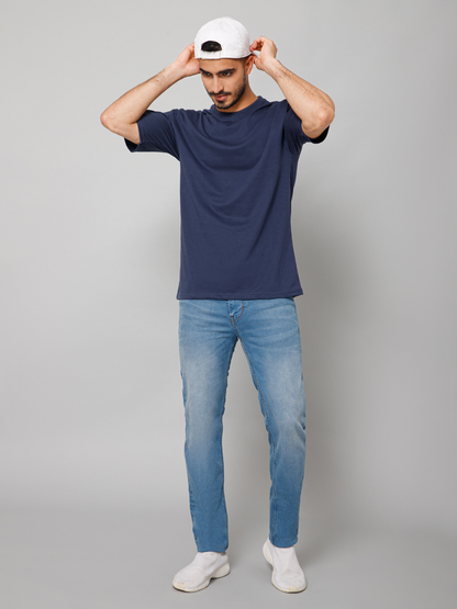 Oversized Solid Cotton T-shirt