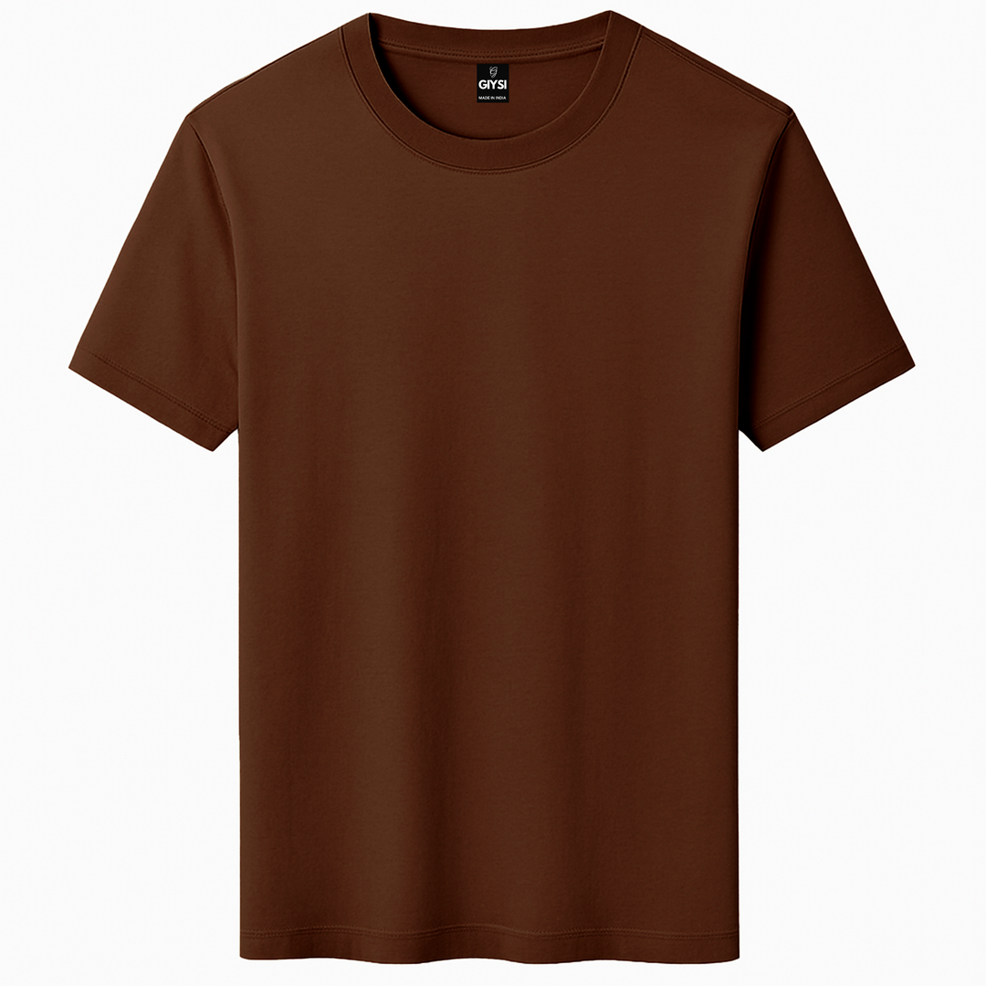 Brown Round Neck T-shirts