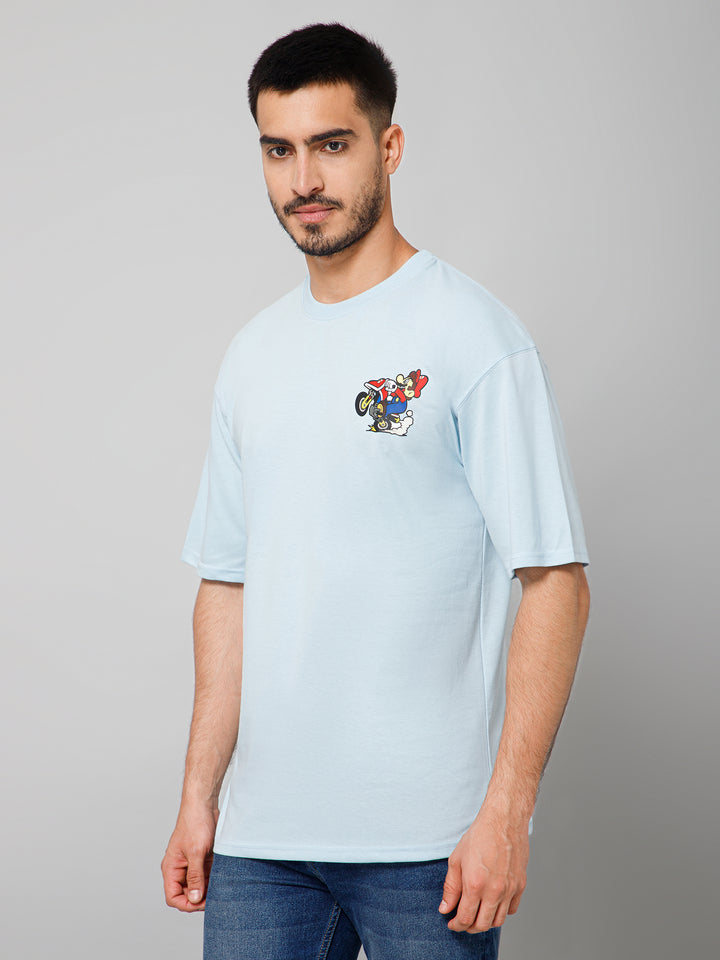 Oversized Print Sky Cotton T-shirt