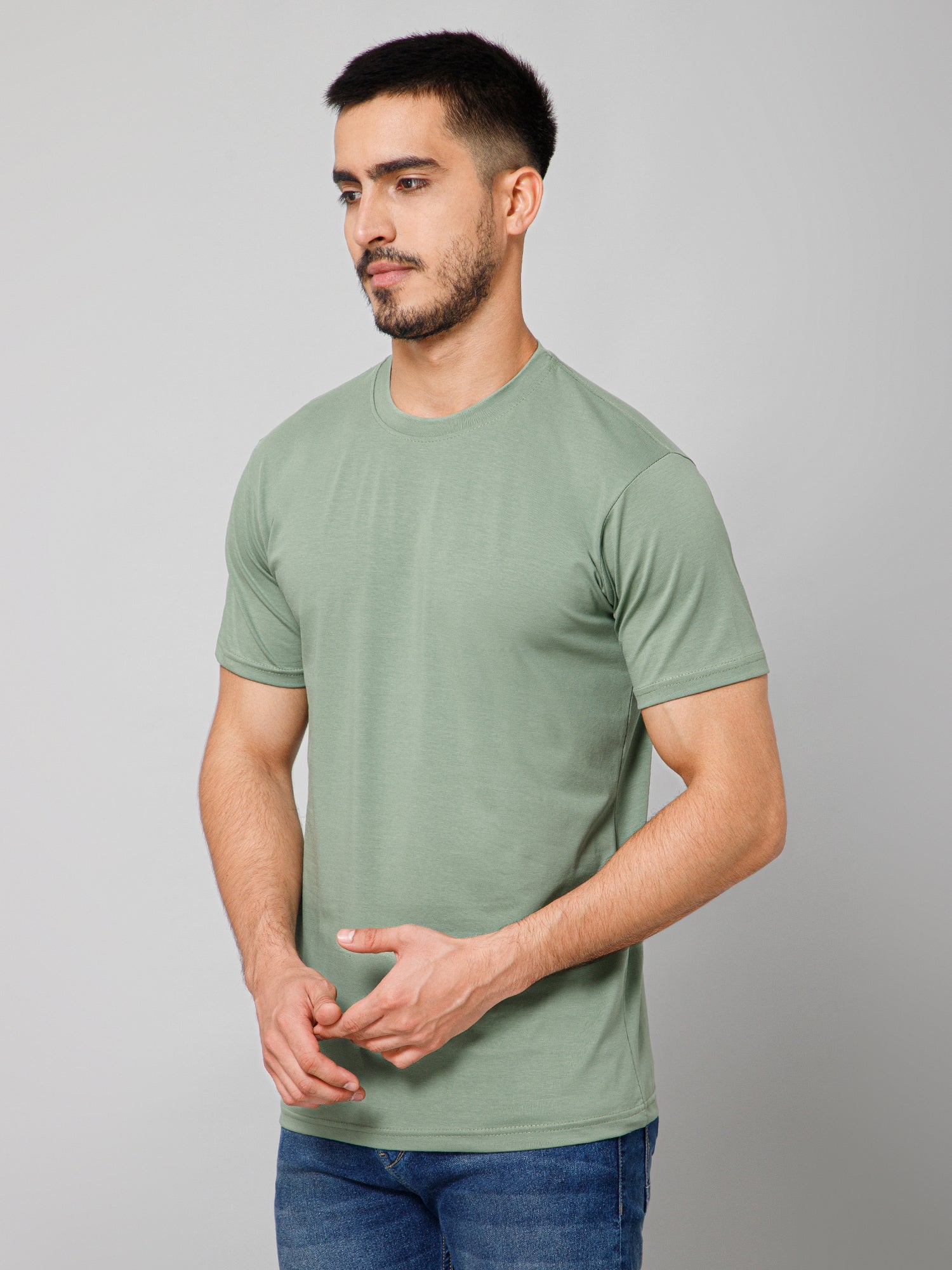 Plain light discount green t shirt