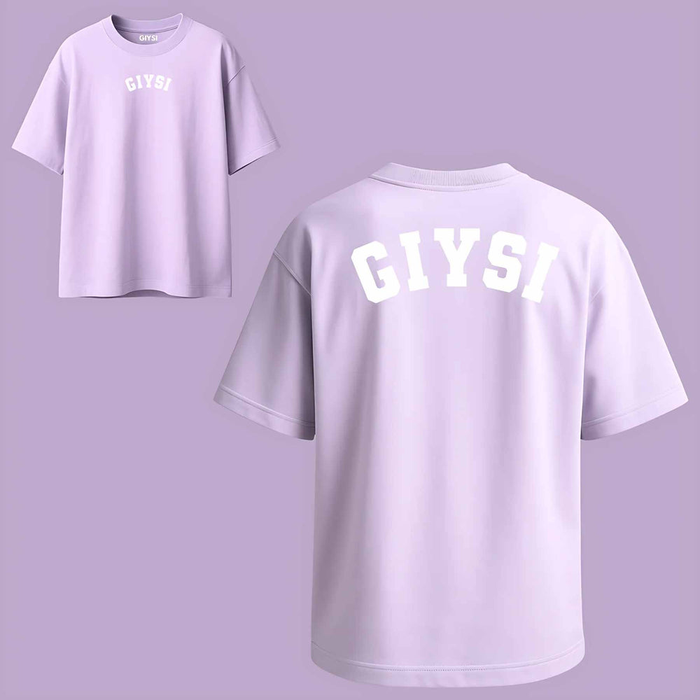 Buy Oversized Print Mauve Cotton T-shirt