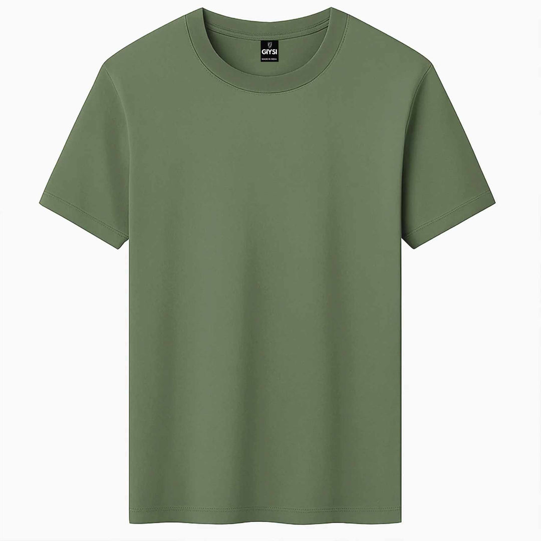 Buy Pista Green Round Neck T-shirts