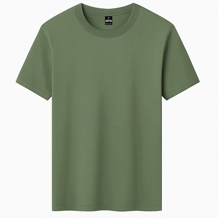 Buy Pista Green Round Neck T-shirts