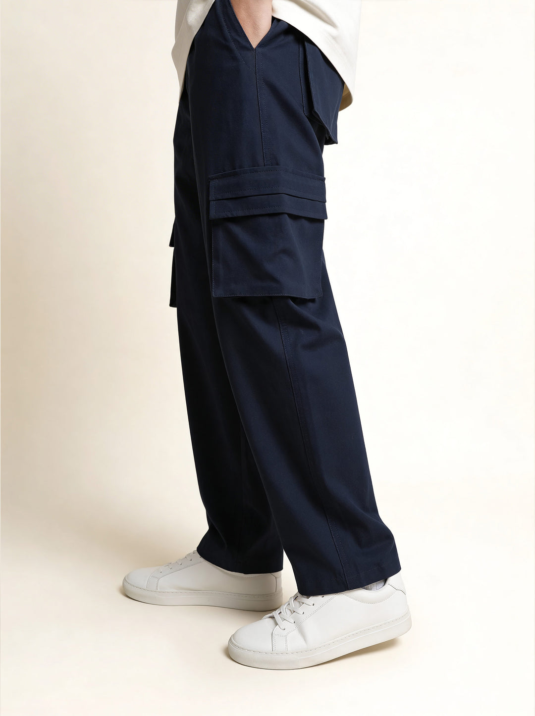 Navy Blue Oversized Cargo Pants