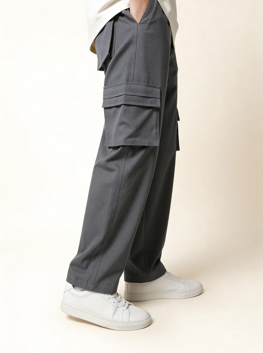 Grey Oversized Cargo Pants