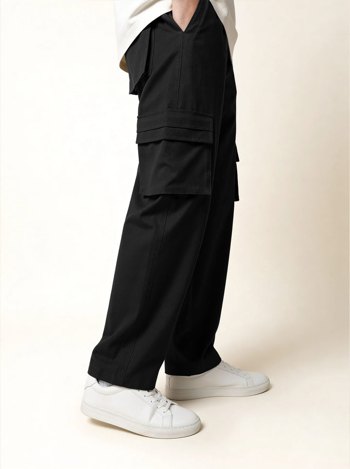 Black Oversized Cargo Pants