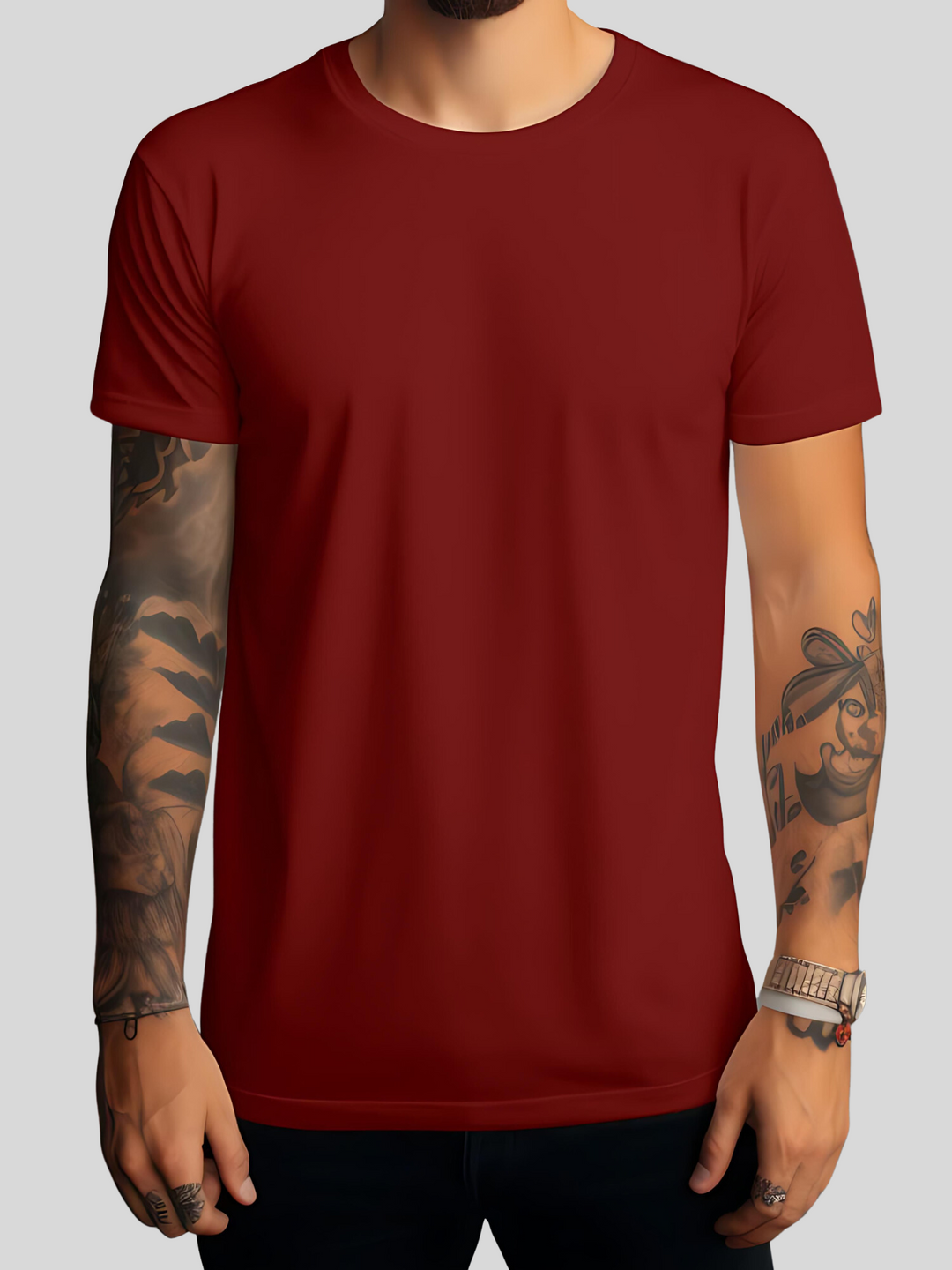 Maroon Crew Neck T-shirt