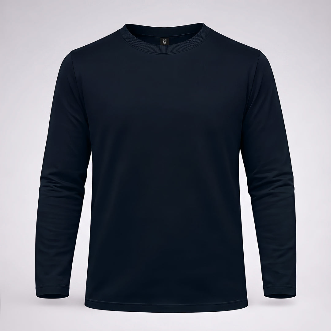 Classic Navy Cotton Full-Sleeve T-Shirt