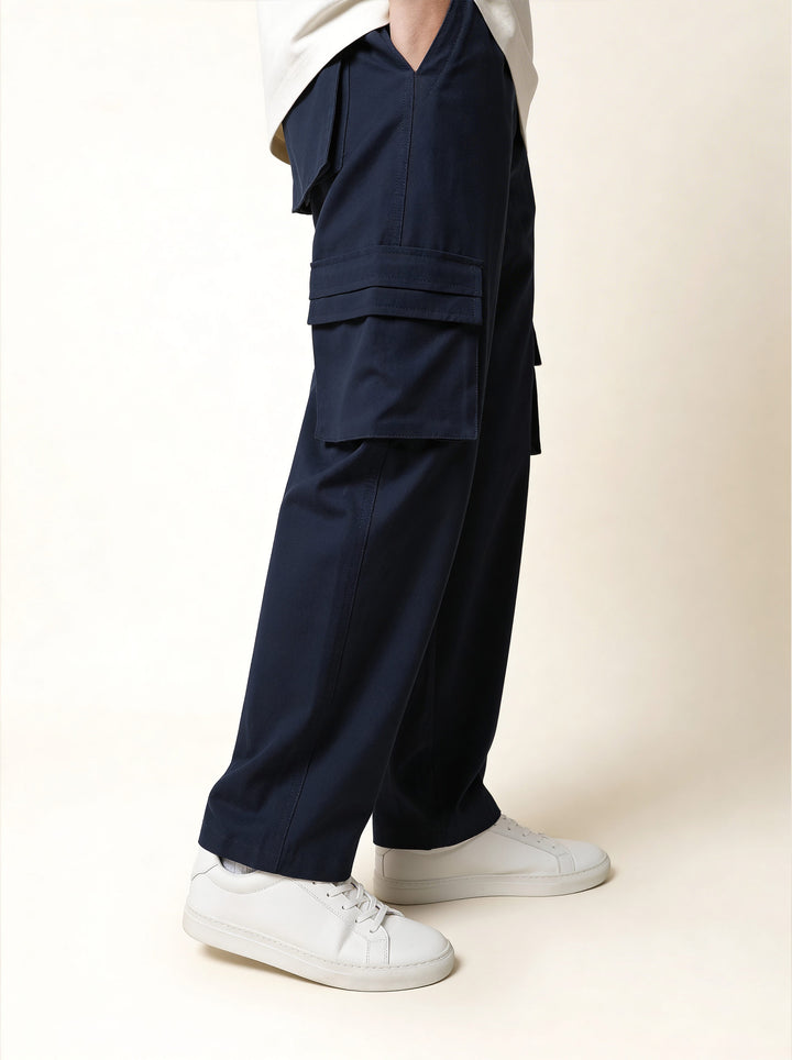 Navy Blue Oversized Cargo Pants