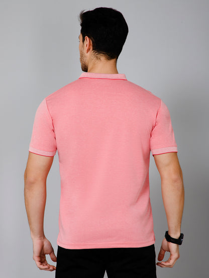 Cross Knit Pink Polo T-shirt