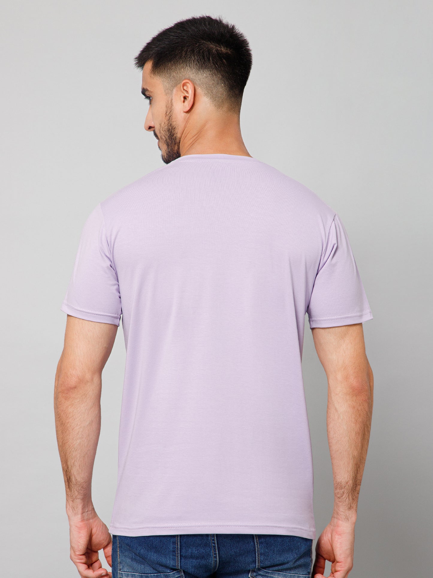 Plain Cotton Lycra Mauve T-shirt