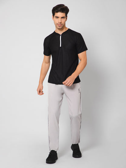 Grey Track Pants with Zipper Pockets