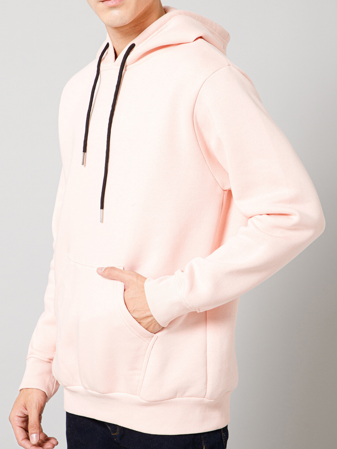 Solid Pastel Pink Hoodie - Main Image