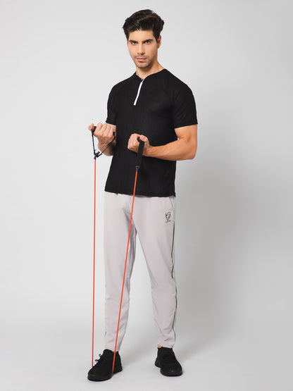 Grey Track Pants with Zipper Pockets
