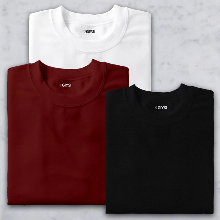 Combo Pack Round Neck T-shirts (Pack of 3)