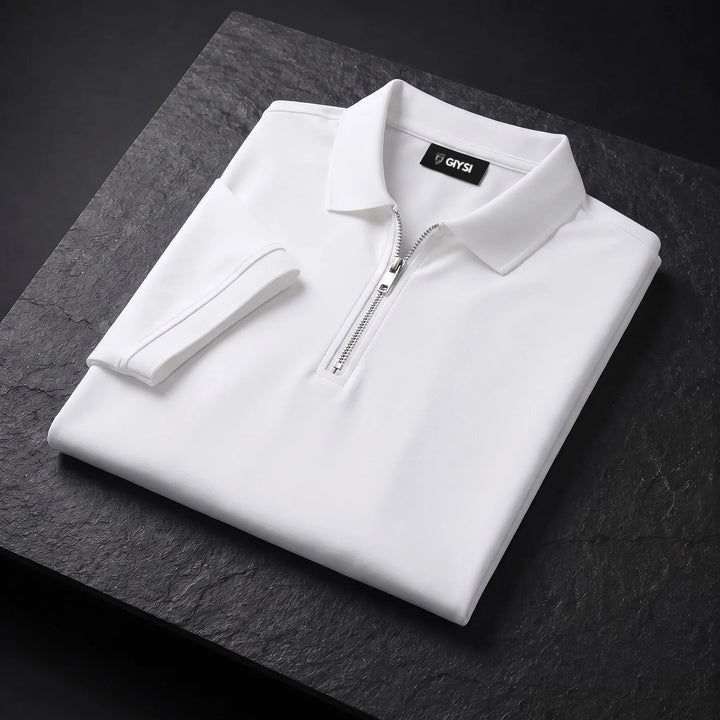 White Zip Polo T-shirt