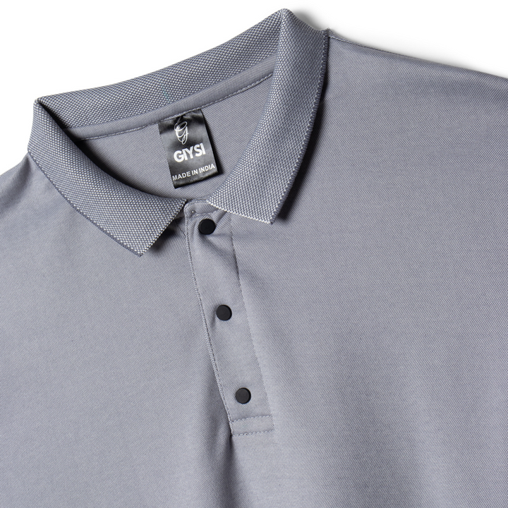 Cross Knit Grey Polo T-shirt