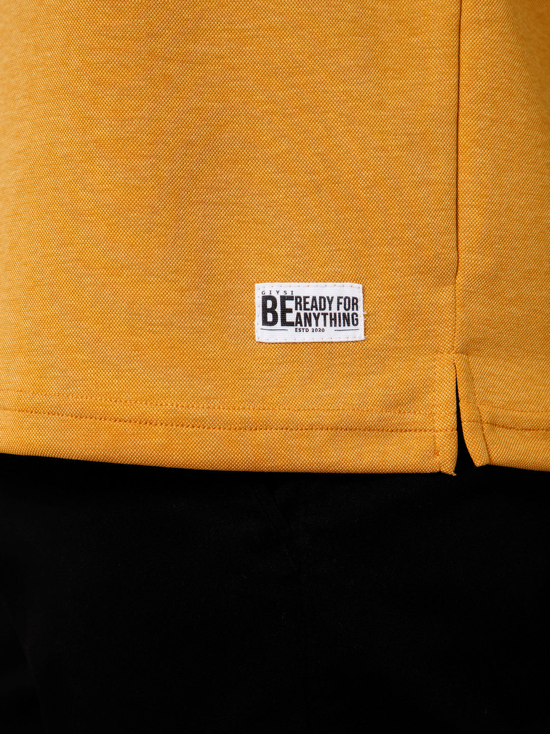 Cross Knit Mustard Polo T-shirt