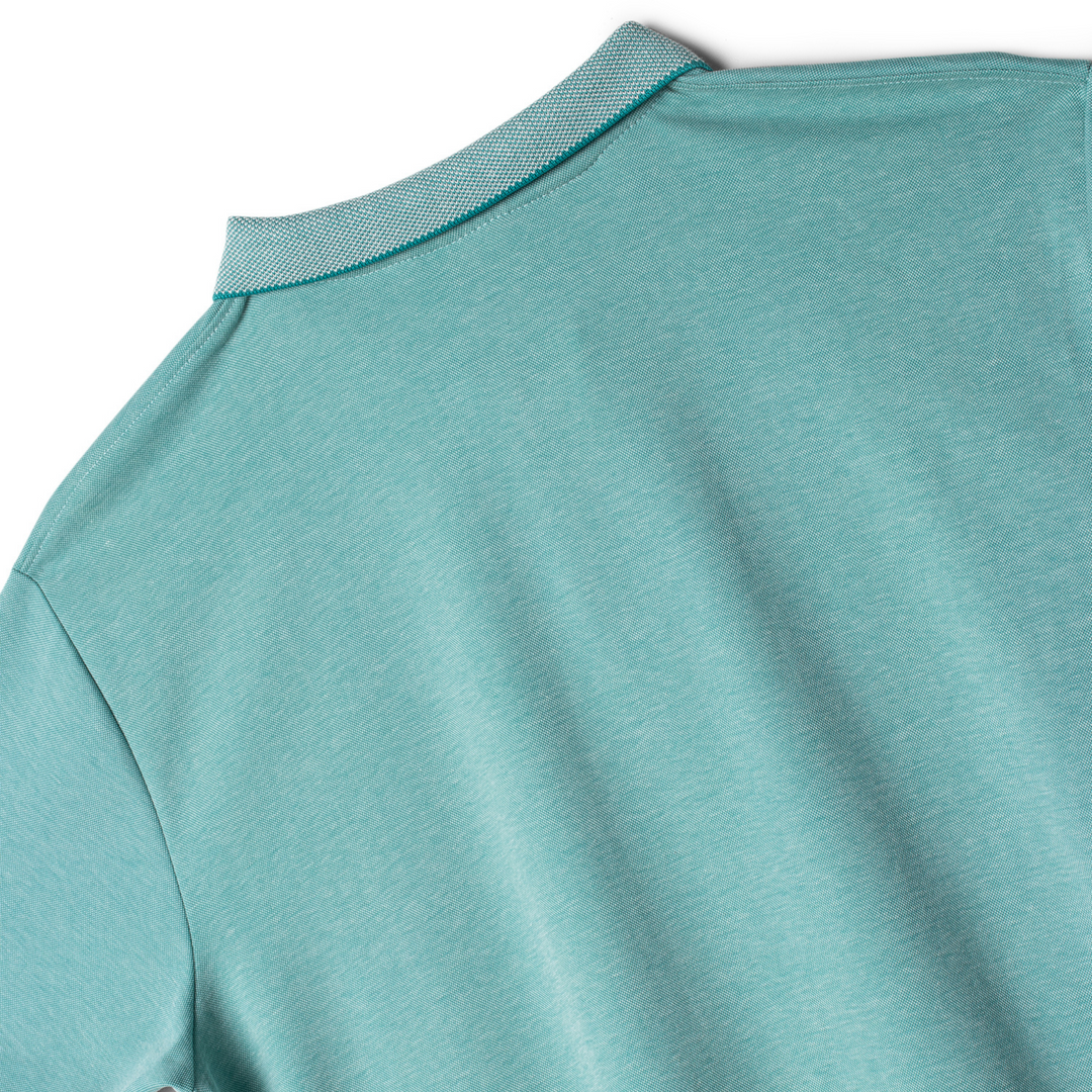 Cross Knit Sea Green Polo T-shirt