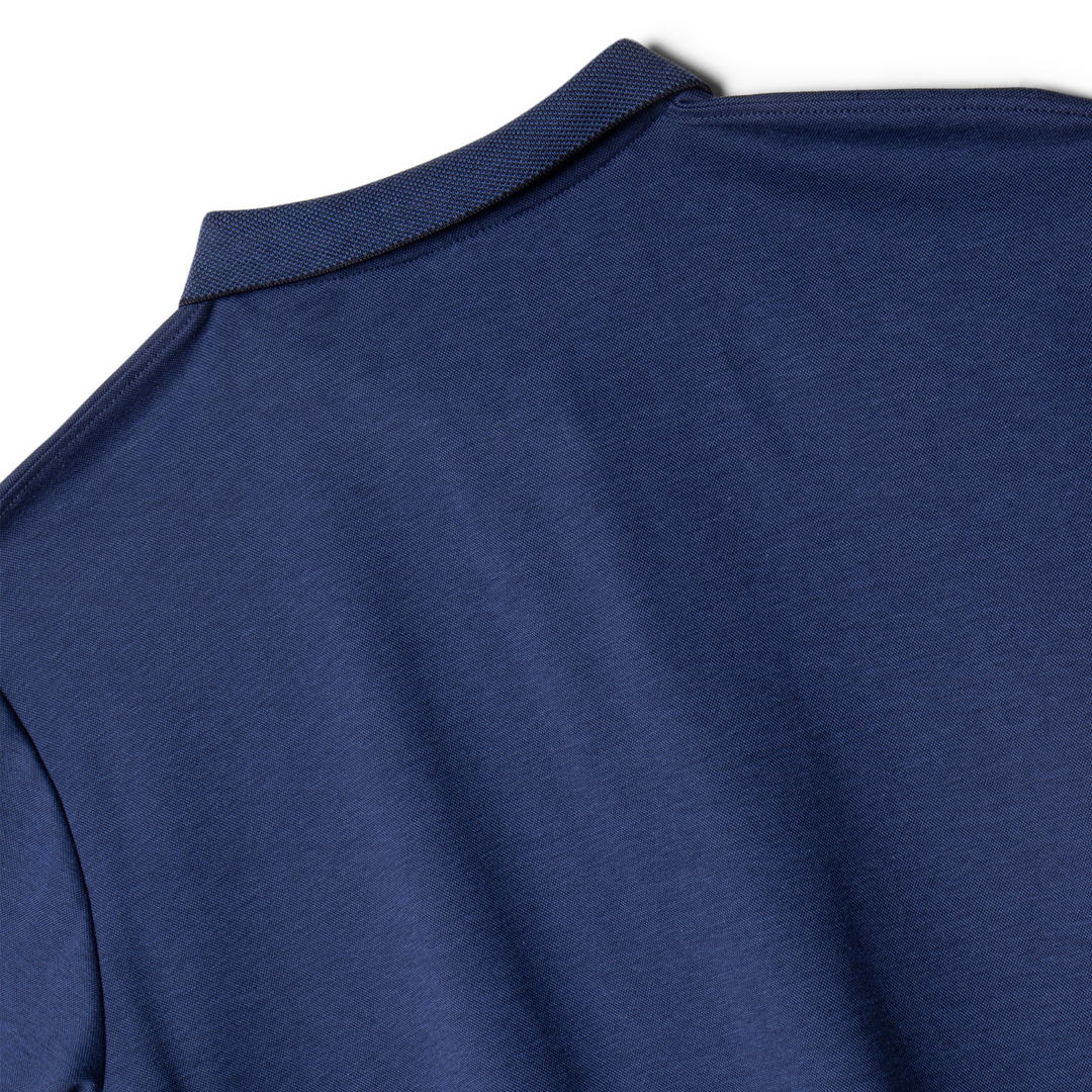 Cross Knit Navy Blue Polo T-shirt