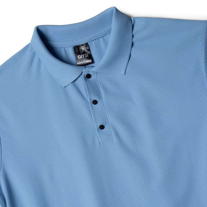 Textured Sky Blue Polo T-shirt